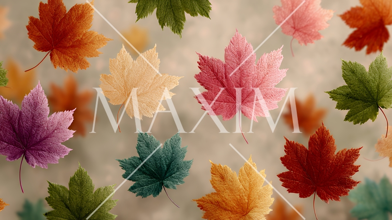 秋の紅葉の葉のフラットな背景画像