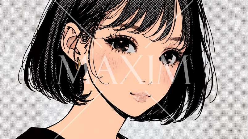 楽：リラックスした顔をしている若い女性