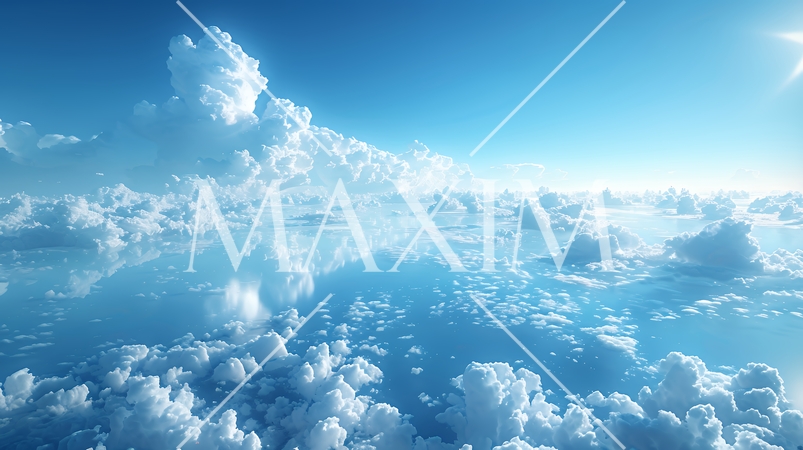 藍色の空と柔らかい積雲