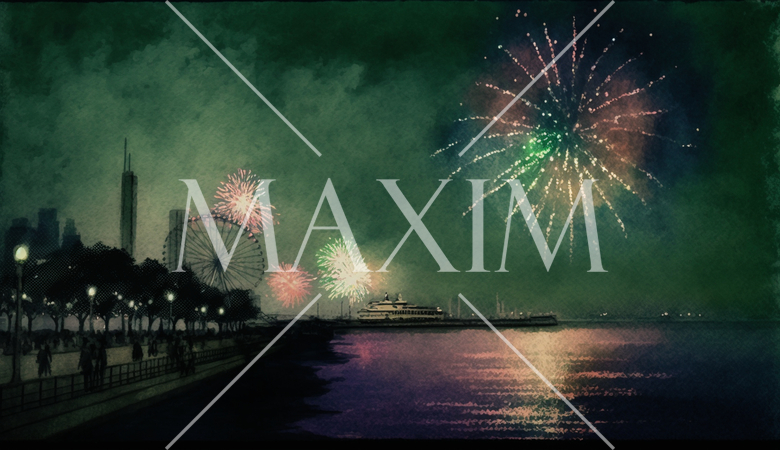 大都会のウォータフロントの花火大会