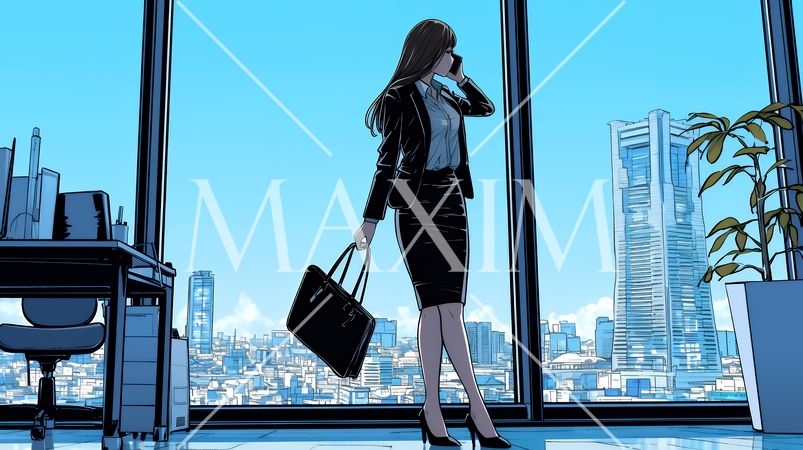 スマートフォンで通話をしているビジネスウーマン