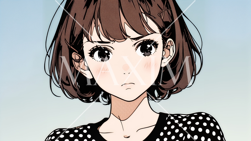 怯えた表情の若い女性