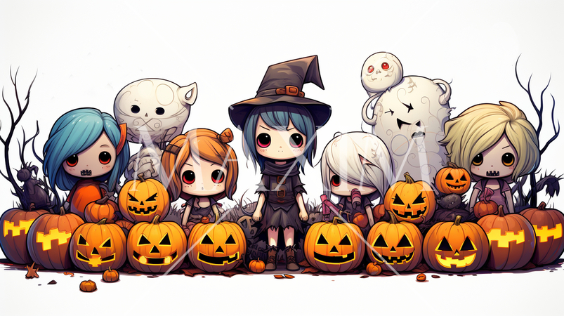 少し怖くてかわいらしいハロウィン用のイラスト