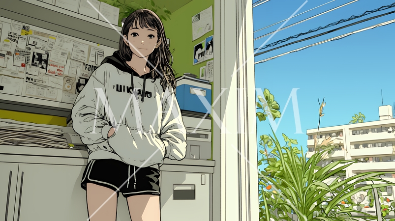 自宅で荷物と書類を整理中の女性