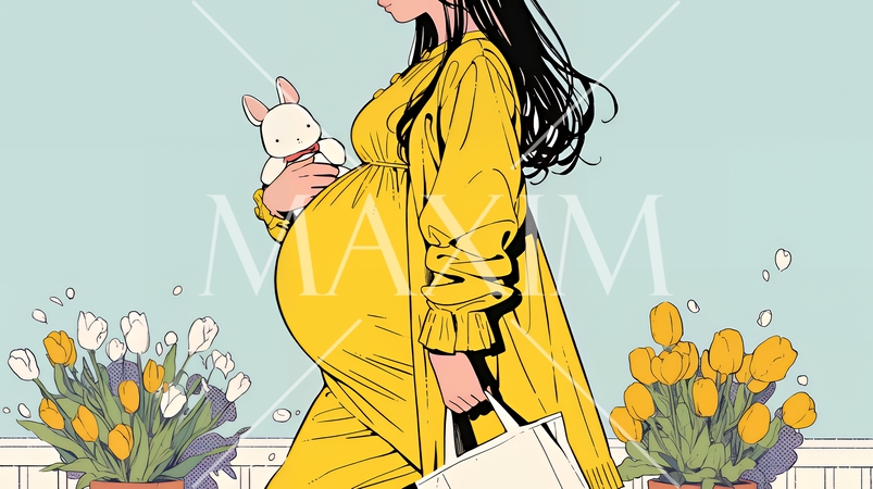 妊娠している若い女性