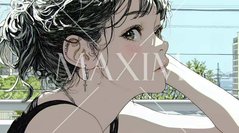 輝く瞳で見つめる好奇心旺盛な若い女性