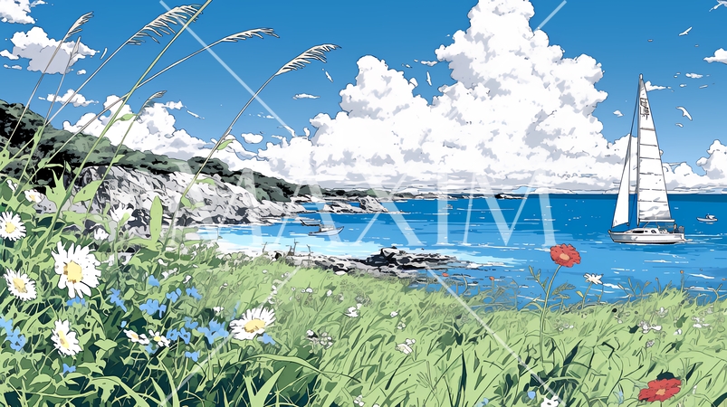 夏の終わりの海と空