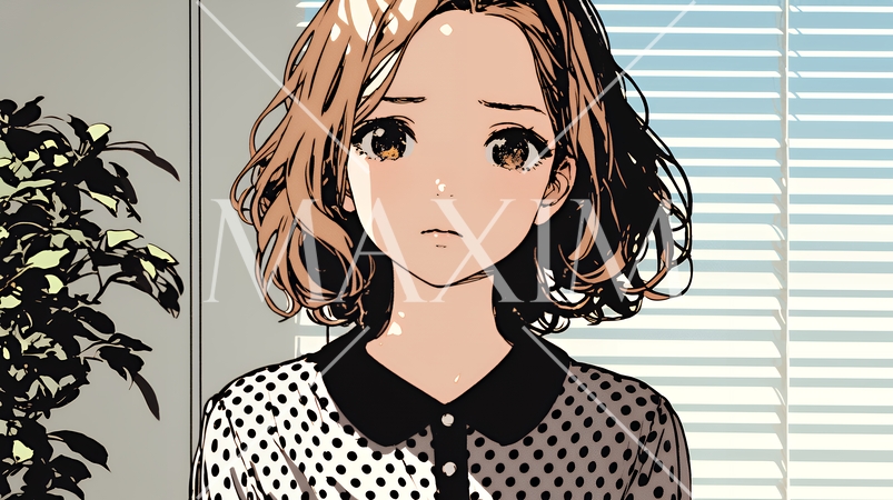 怯えた表情の若い女性