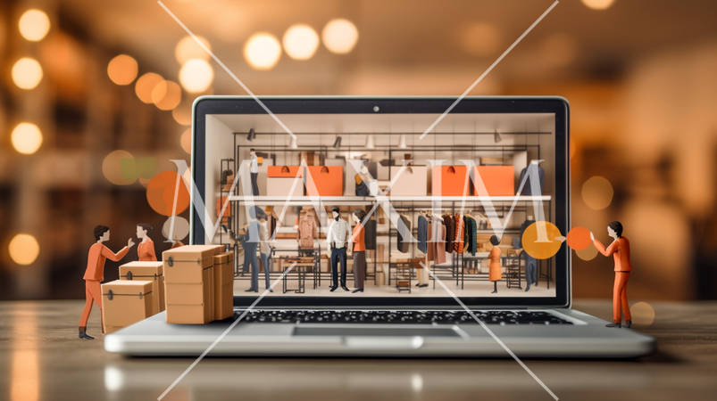 ノートPCの中で働く小人がPCの外にも飛び出して働いている