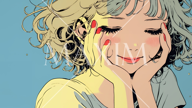 「うふふ」と微笑んでいる若い女性