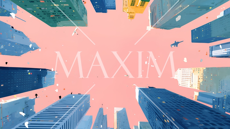 大都市のビル街（ポップでキュートな表現）