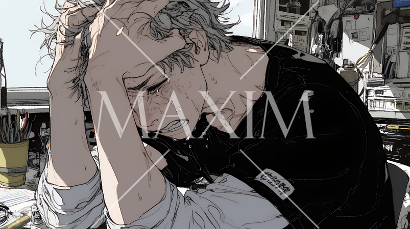 悔しがっている男性：一人座り、後悔と苛立ちをあらわにする苦悩した男性