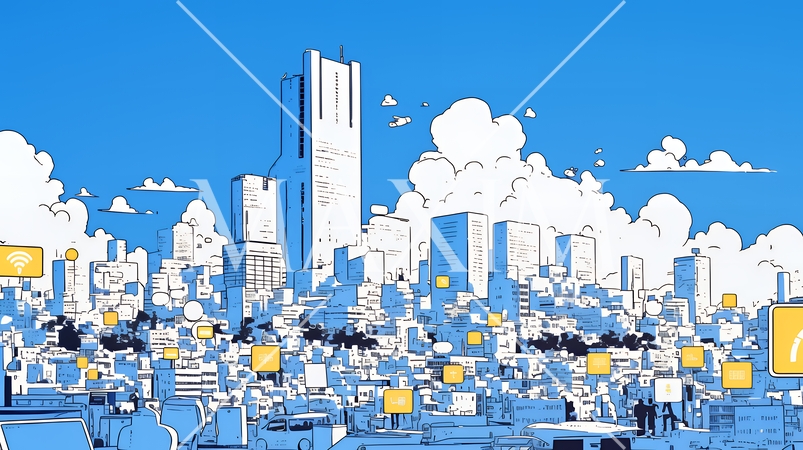 DX・AI・クラウドで進むデジタルトランスフォーメーション｜データネットワークのビジネスコンセプト