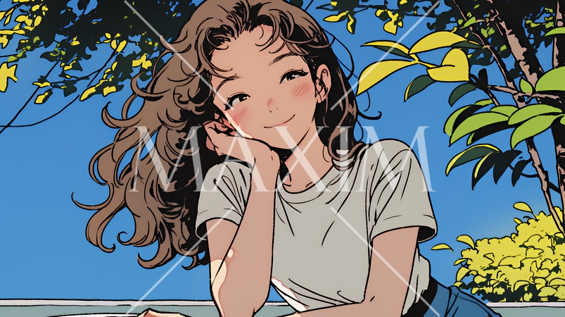 恥ずかしがって顔を赤らめている女性（異性を意識して？）