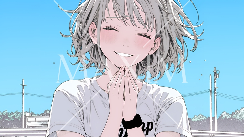 にっこり笑って手を合わせて「お願い」と甘える若い女性