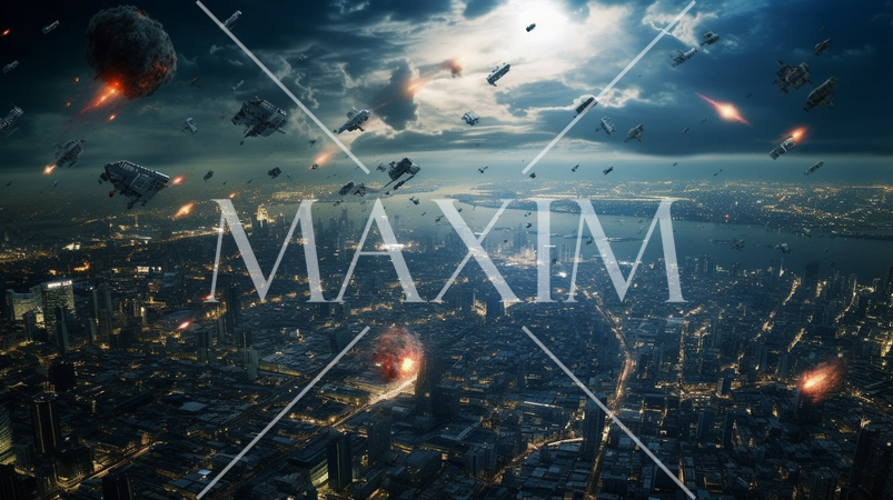 宇宙からの侵略者が大都市上空にやってきた