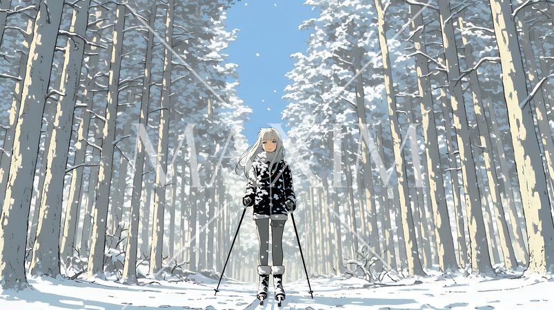 クロスカントリースキーをしている女性