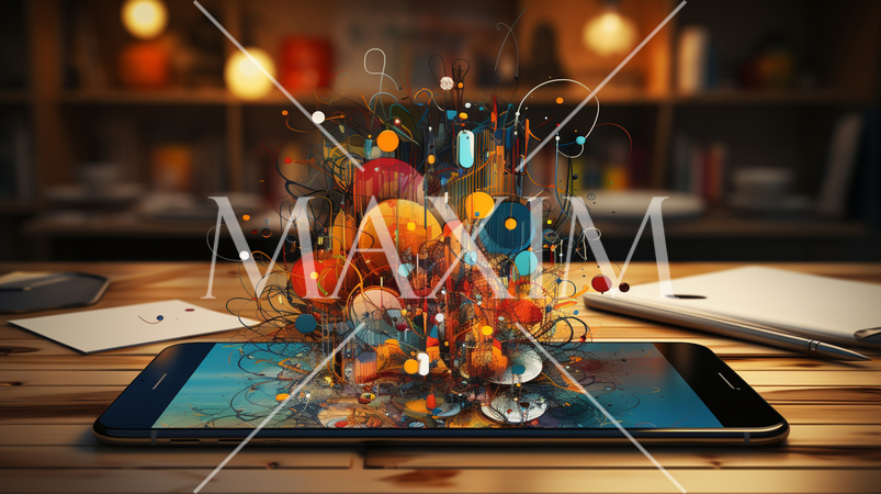 3次元ディスプレイのモバイルデバイスのデモ画面