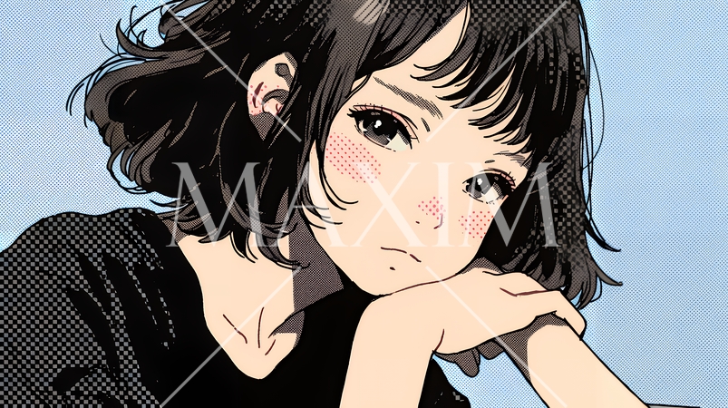 嫉妬の表情を浮かべる若い女性