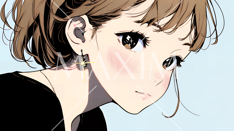 輝く瞳で見つめる好奇心旺盛な若い女性