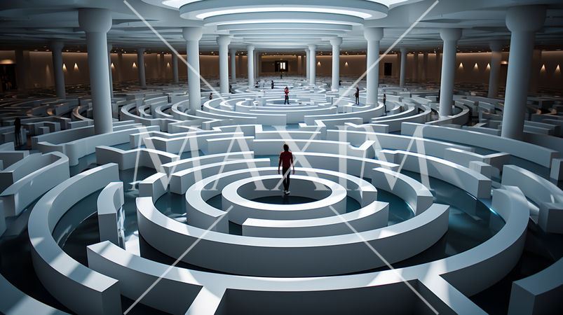迷路のような近代建築（想像）