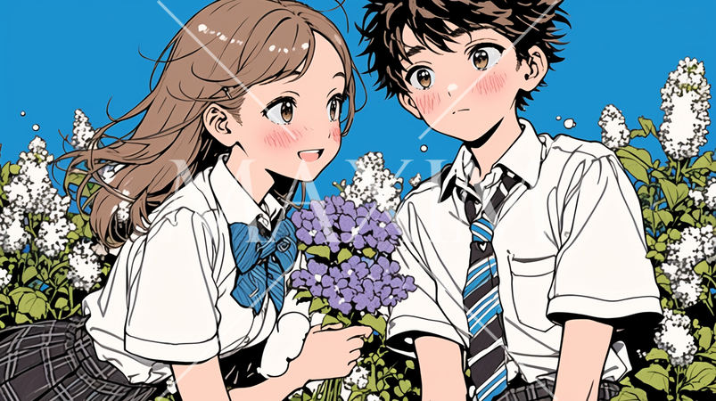 青春まっただ中の初々しいカップル、新婚夫婦