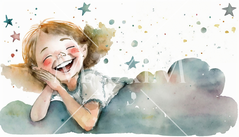 幸せいっぱいの夢を見ている少女