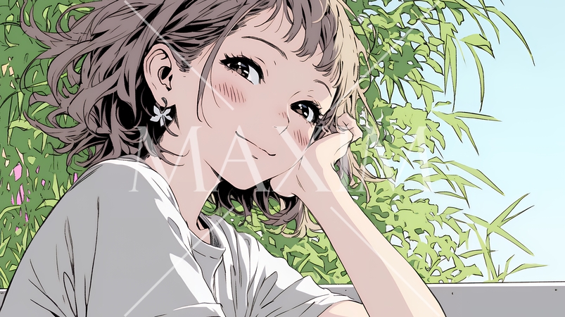 「うふふ」と微笑んでいる若い女性