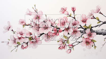 満開の桜の花（イラストID:4127493-19980）