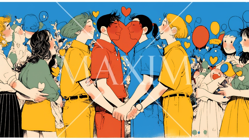 ダイバーシティ＆インクルージョンのビジネスコンセプト｜多様性と平等を表す企業PRイラスト