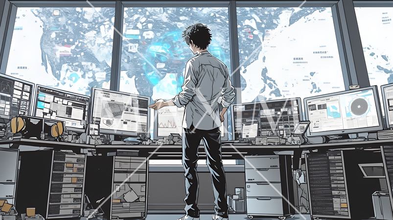 ビッグデータとAI：データ解析による洞察とデータセンターの役割のイメージ