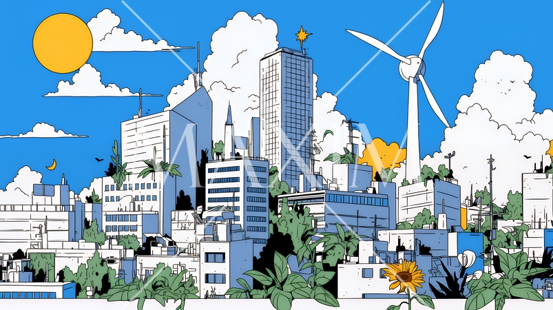 ESG経営とサステナビリティのビジネスコンセプト｜環境・社会・ガバナンスを表す企業向けイラスト