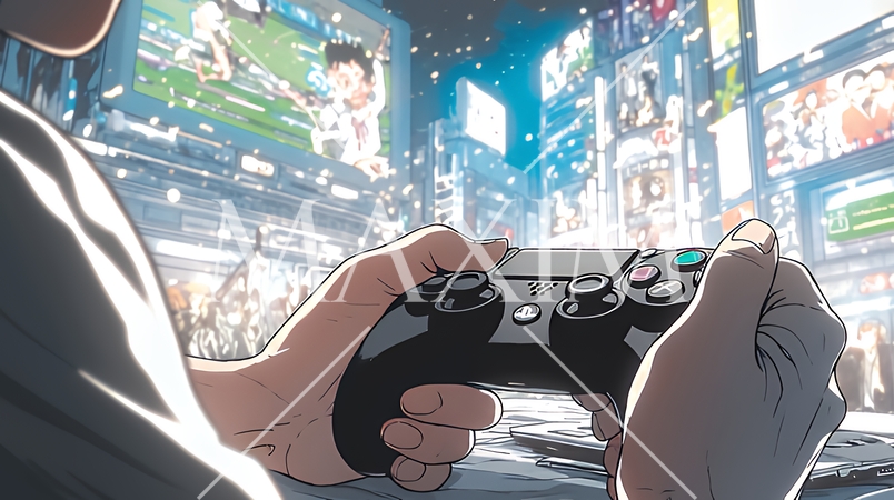 ゲームに集中する男性の手元｜コントローラーを握る若い男性のライフスタイルイメージ