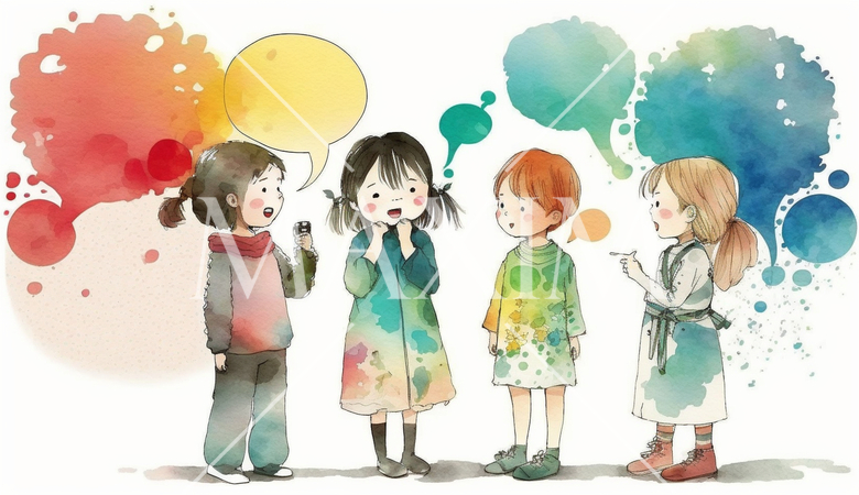 仲良くおしゃべりをしている子供達