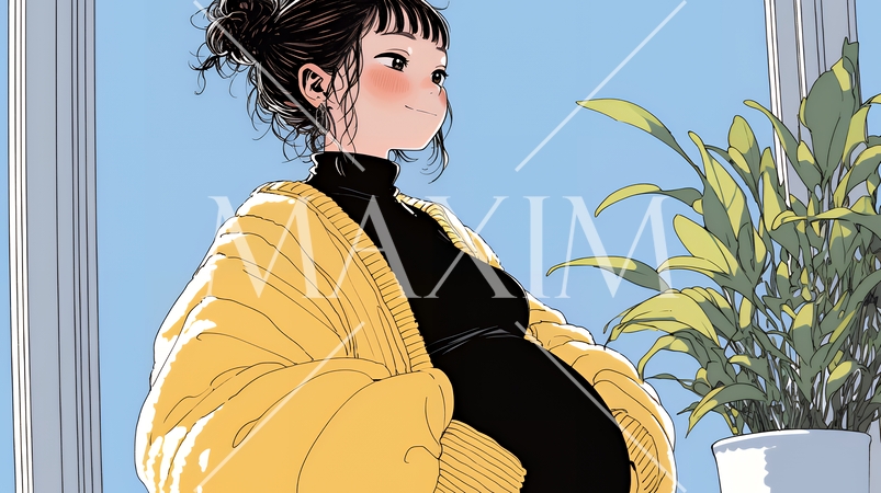 妊娠している若い女性