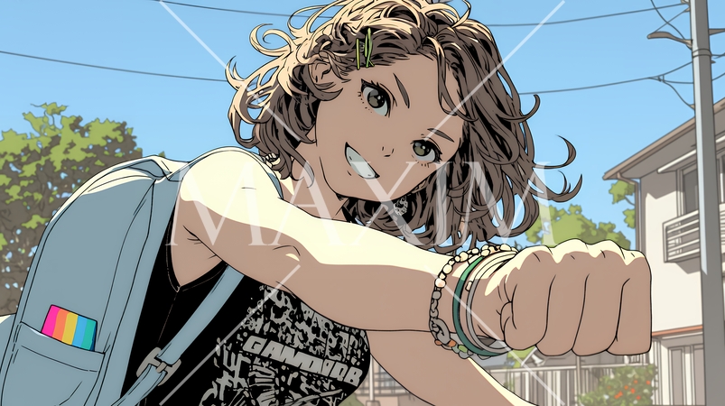 フィストバンプ（グータッチ）をしようとしている若い女性