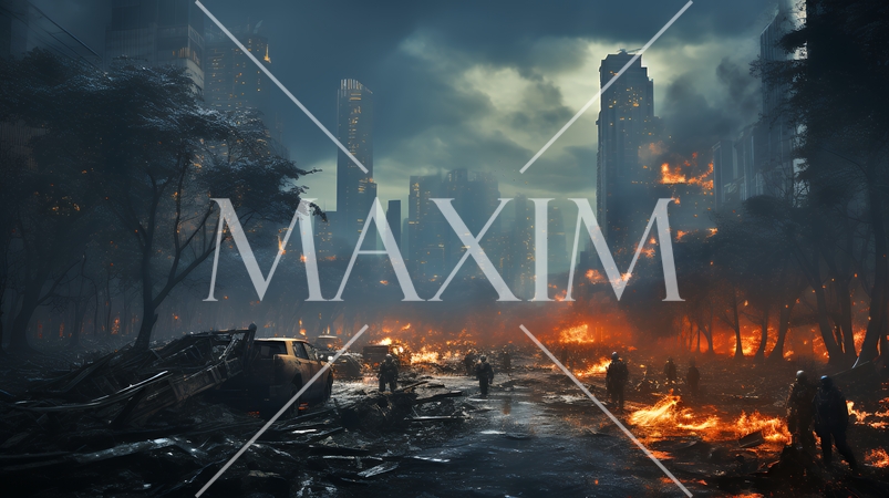 昼間の大都市での戦闘（精緻CG)