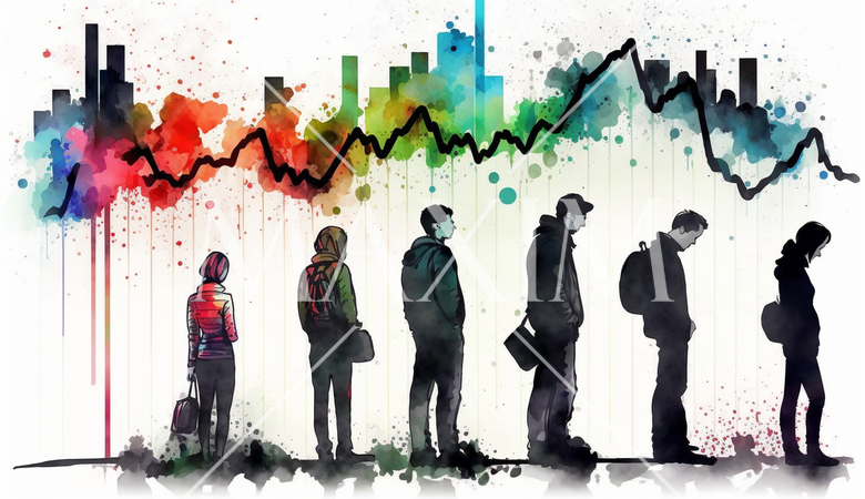 株価の変動に一喜一憂している人たち