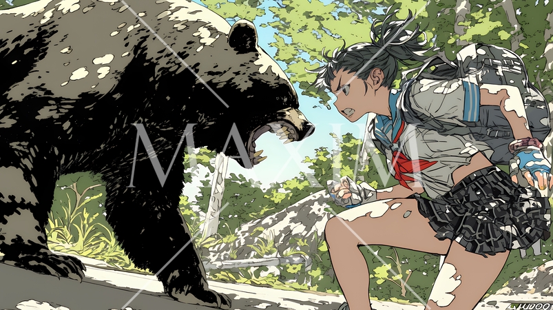 熊と戦う女子高生