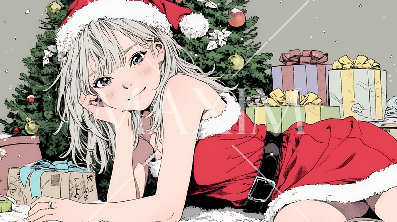 女性のサンタクロース（サンタのコスプレイヤー）