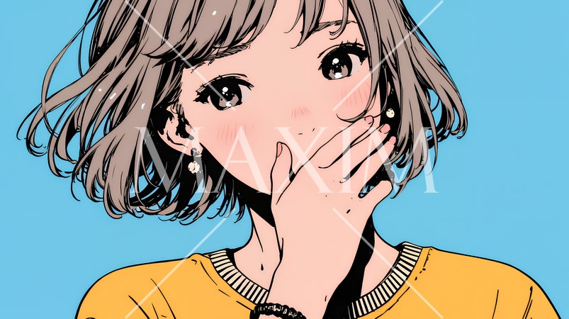 失言をして恥ずかしくて思わず口を手で覆っている若い女性