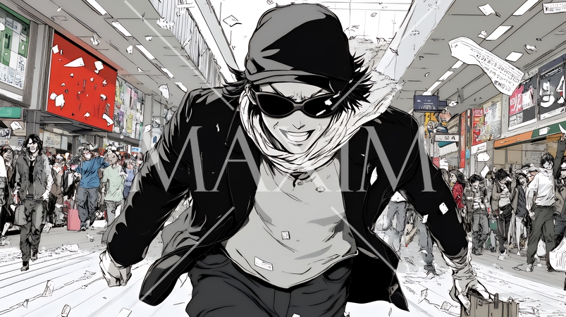 犯行後に必死に逃げているひったくり犯