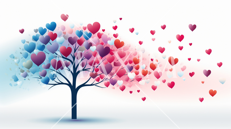 ハートがいっぱいの愛が実る木