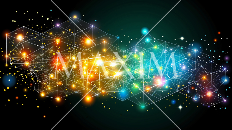 ニューラルネットワーク：光の交差点のような幾何学的イメージ