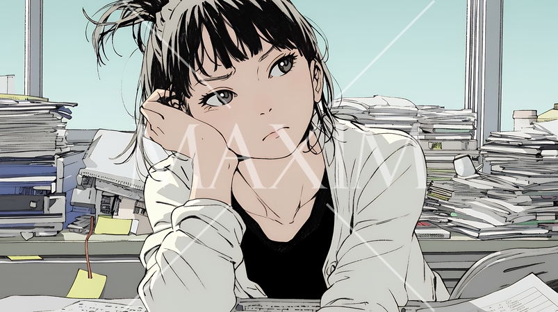 仕事で失敗をしてお手上げ状態の女性