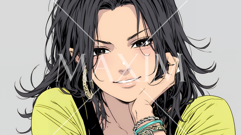 苦笑いをしている女性（気まずさ、困惑、自嘲、内なる葛藤を抱えて）