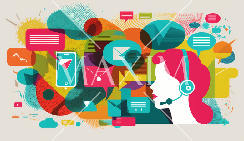 仕事のコミュニケーション：メールのやり取り、電話、ビデオ会議。