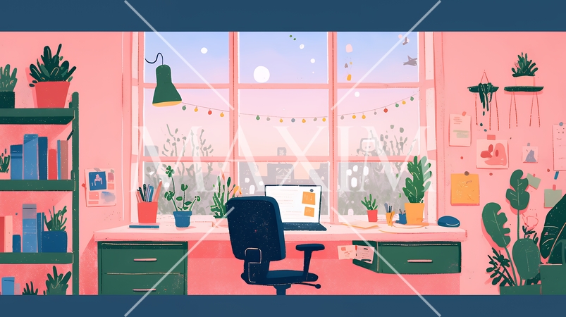 テレワーク／リモートワーク（場所に縛られない働き方）（POPな表現）