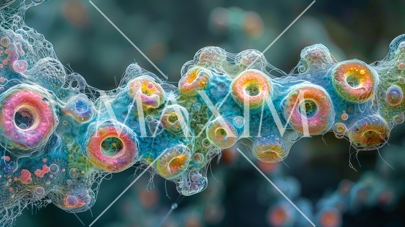 火星とかにいそうな架空の微生物の顕微鏡画像