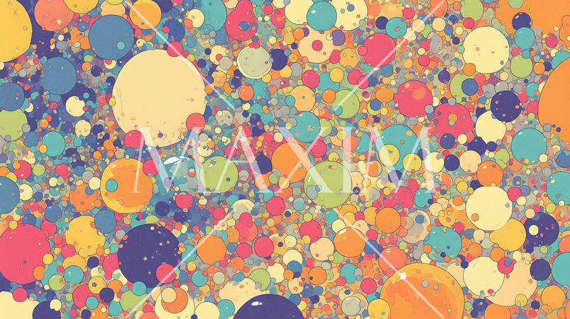 画像の明るくカラフルなデザインを活かした宣伝メッセージに最適な背景